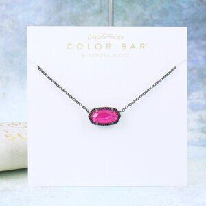 Kendra Scott Elisa Azalea Illusion Pink Necklace Gunmetal tone